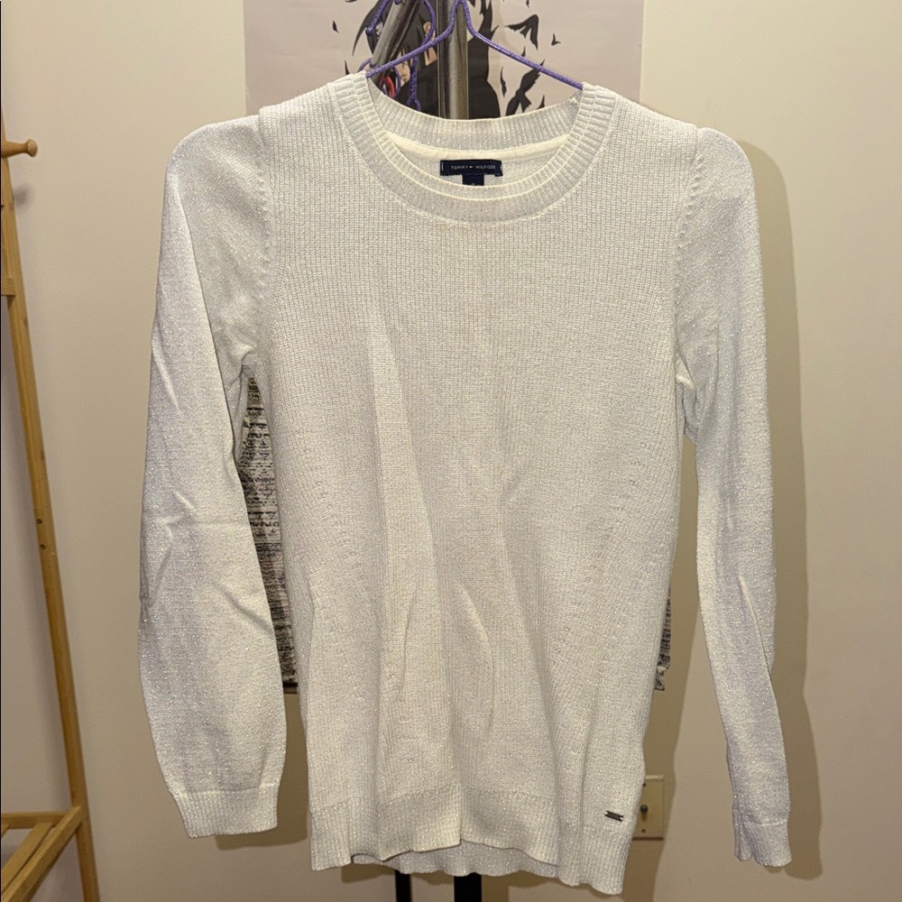 Classic Shimmery White Sweater